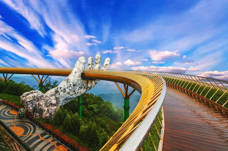 Golden Bridge at Ba Na Hills in Da Nang Vietnam