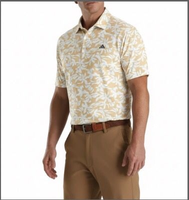 Gold floral custom golf polo — event kit Australia